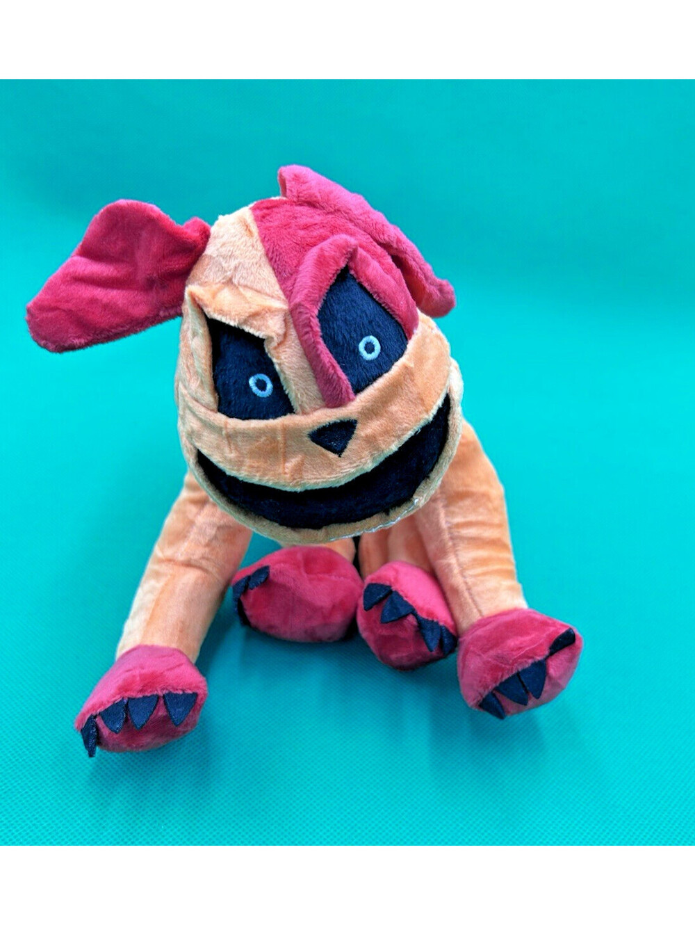 Weird Cute Orange Halloween Monster Cat Dog Critter Plush 11” Soft Toy New